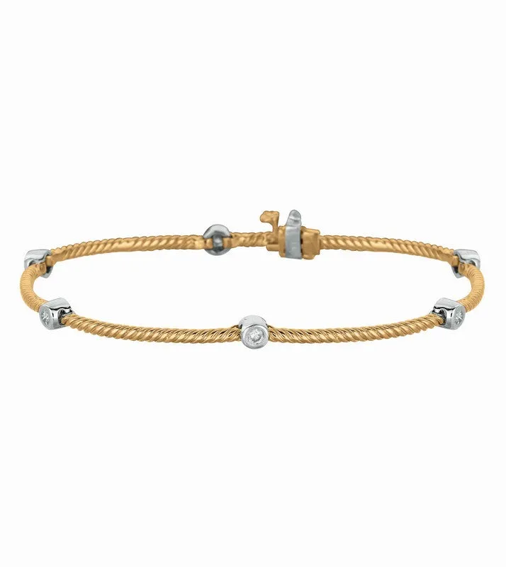 DIAMOND BEZEL SET BRACELET 14K GOLD (0.33 CTW)