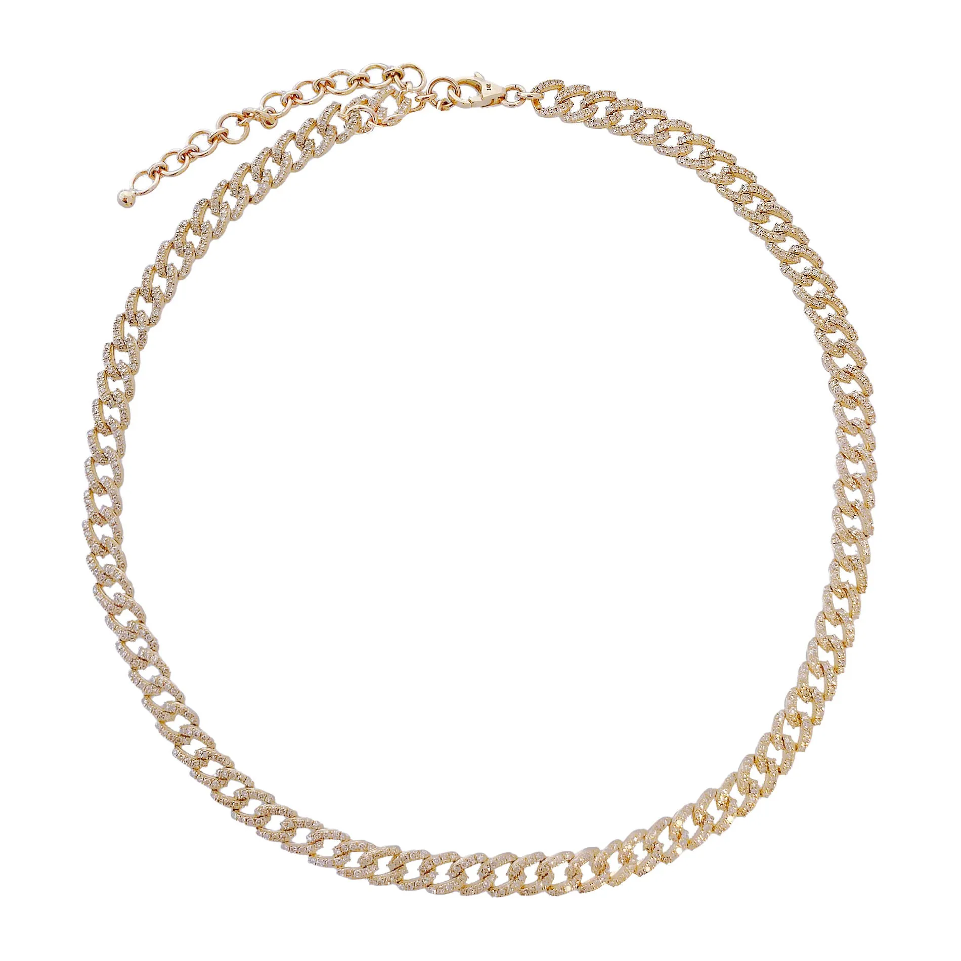 Diamond Chain Link Choker 14K