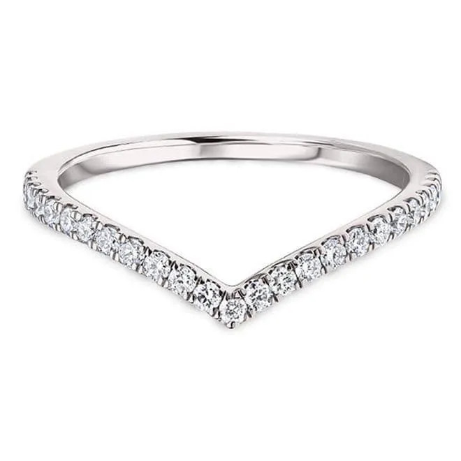 Diamond Chevron Shaped Wedding Eternity  Band