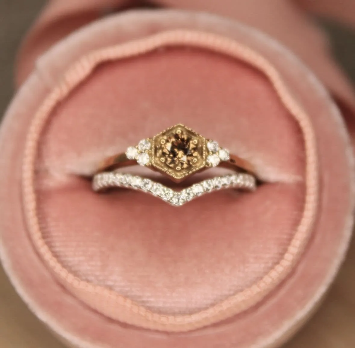 Diamond Chevron Shaped Wedding Eternity  Band