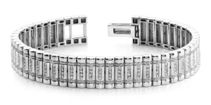 Diamond Column Mens Diamond Bracelet with 2.58 ct.(finished) 1.25mm
