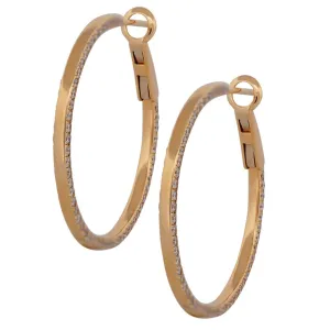 Diamond Edge Hoop Earrings