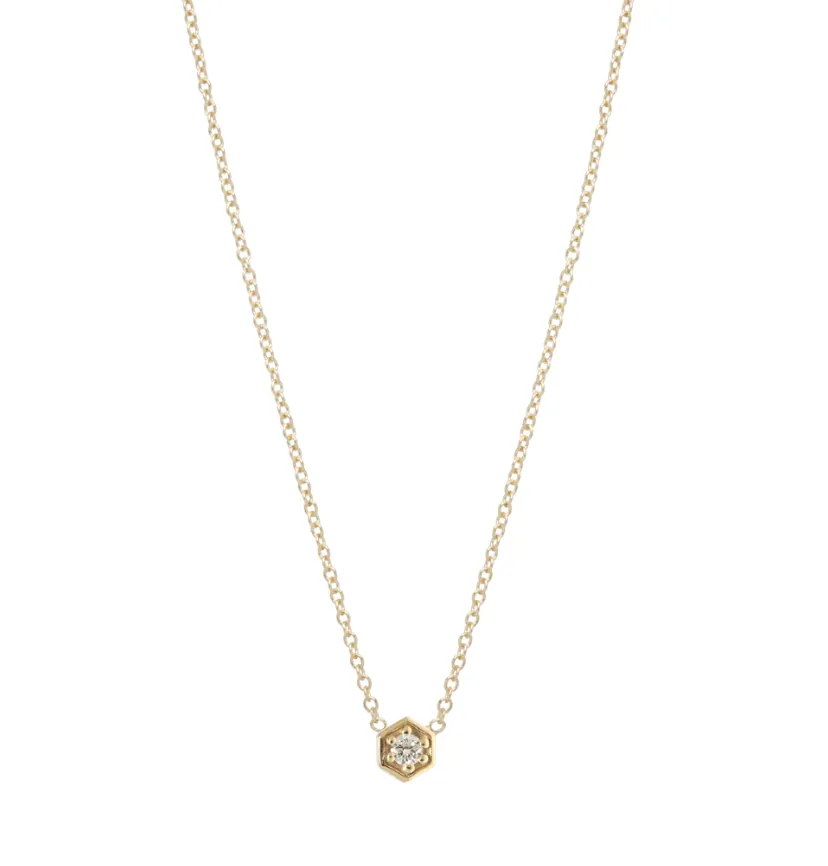 Diamond Hexagon Necklace