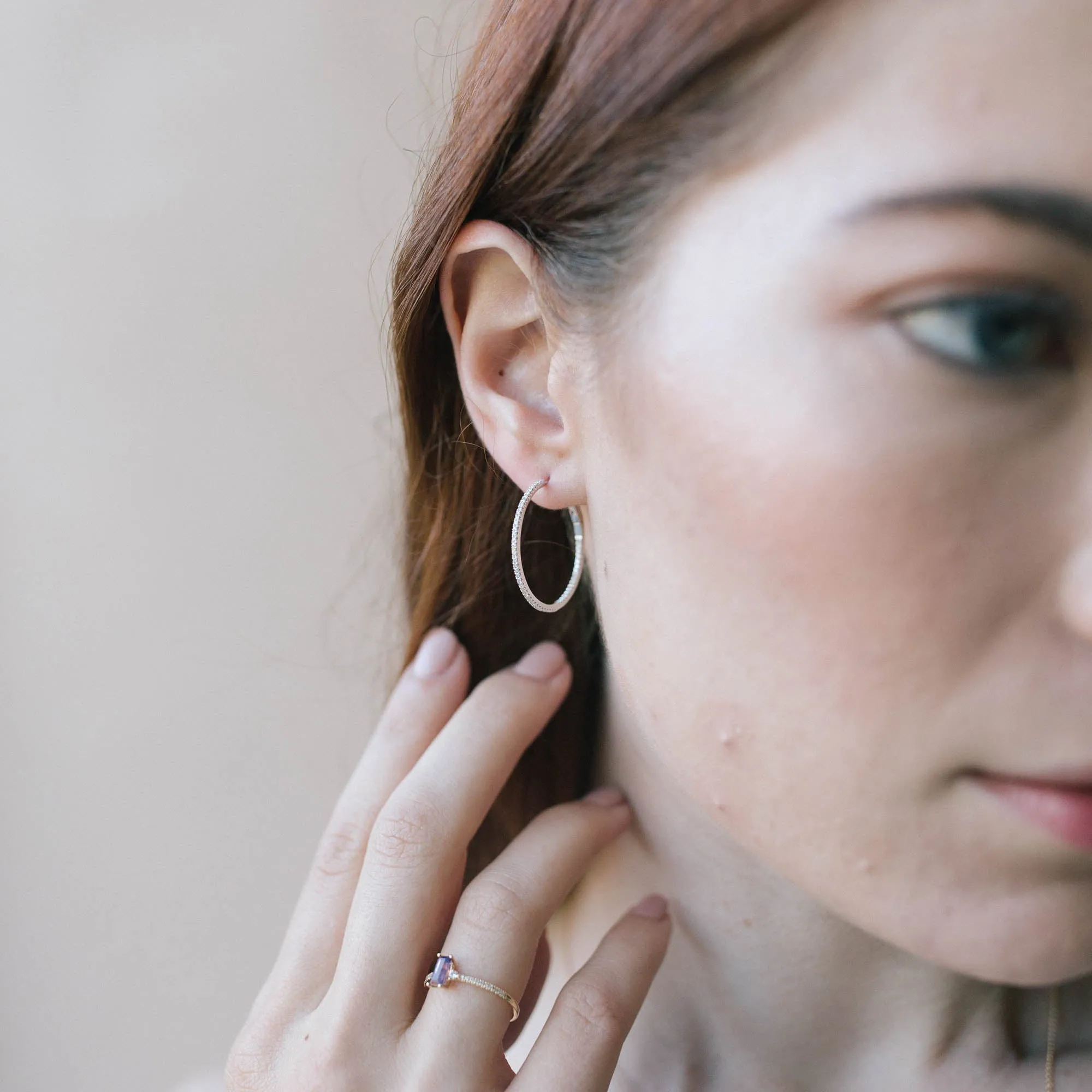 Diamond Hoop Earrings