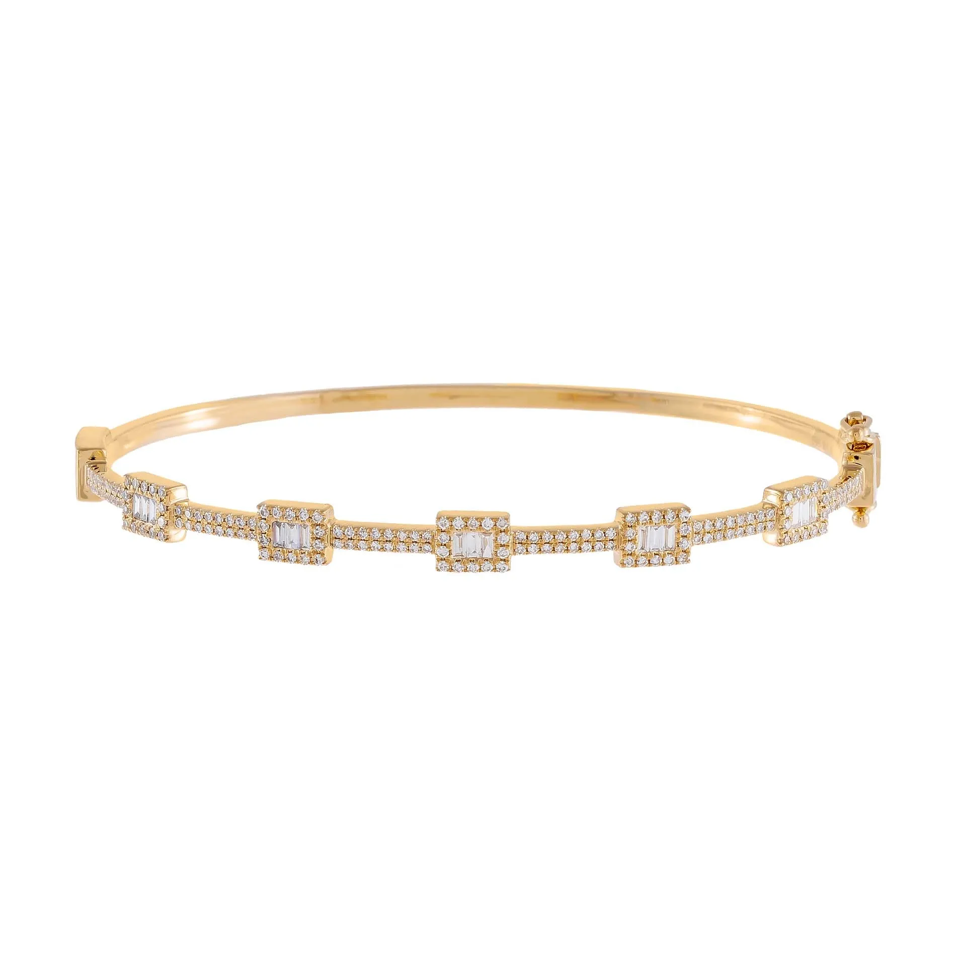 Diamond Illusion Baguette Bangle 14K