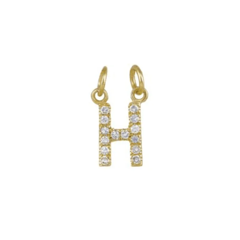 Diamond Initial Charm 14k Yellow Gold Necklace
