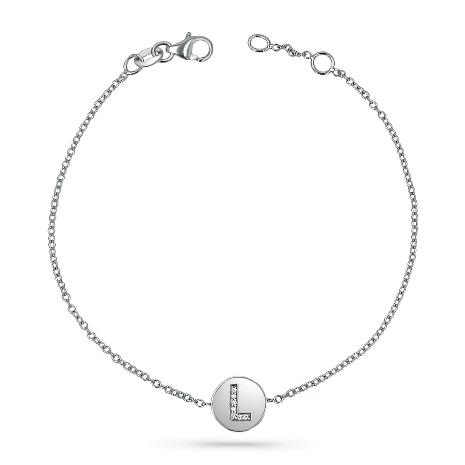 Diamond Initial Coin Bracelet