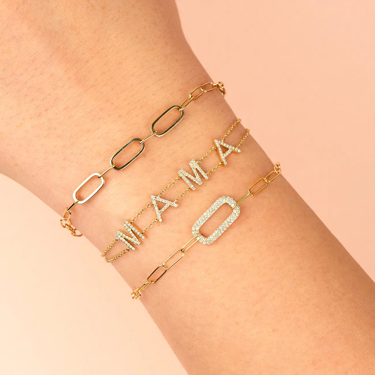 Diamond Mama Double Chain Bracelet 14K