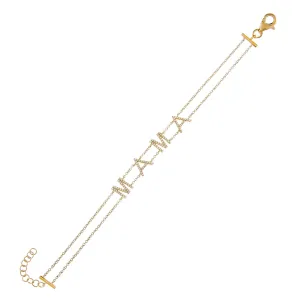 Diamond Mama Double Chain Bracelet 14K