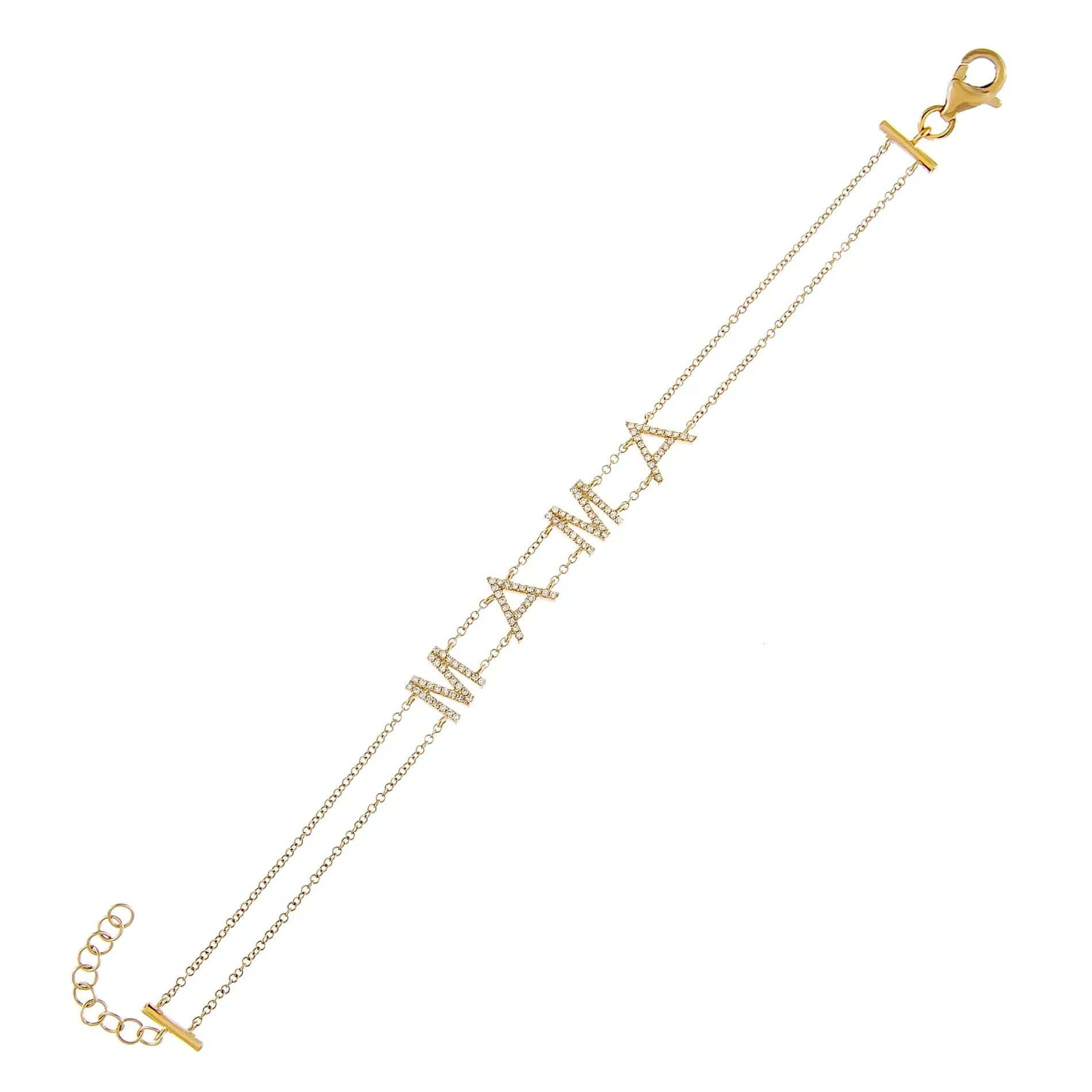 Diamond Mama Double Chain Bracelet 14K