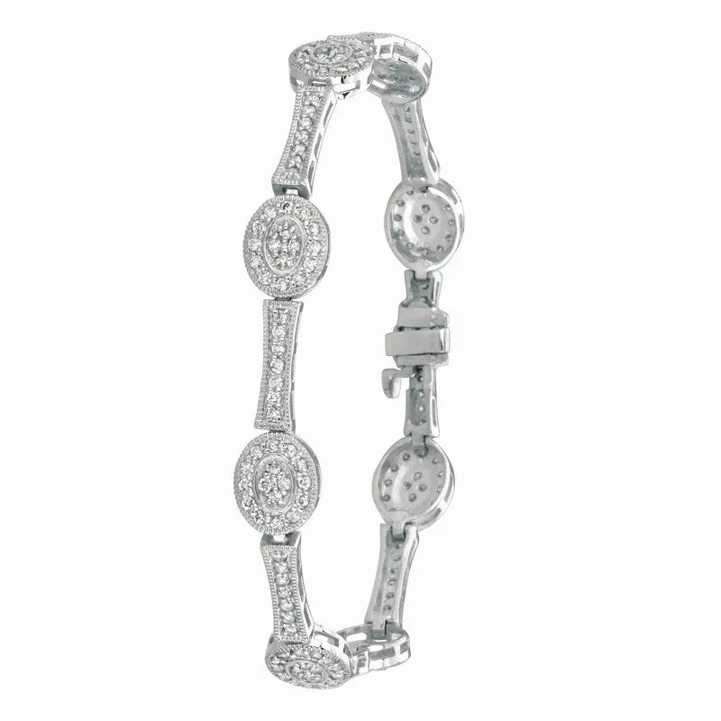 DIAMOND OVAL BRACELET 14K GOLD (1.75 CTW)