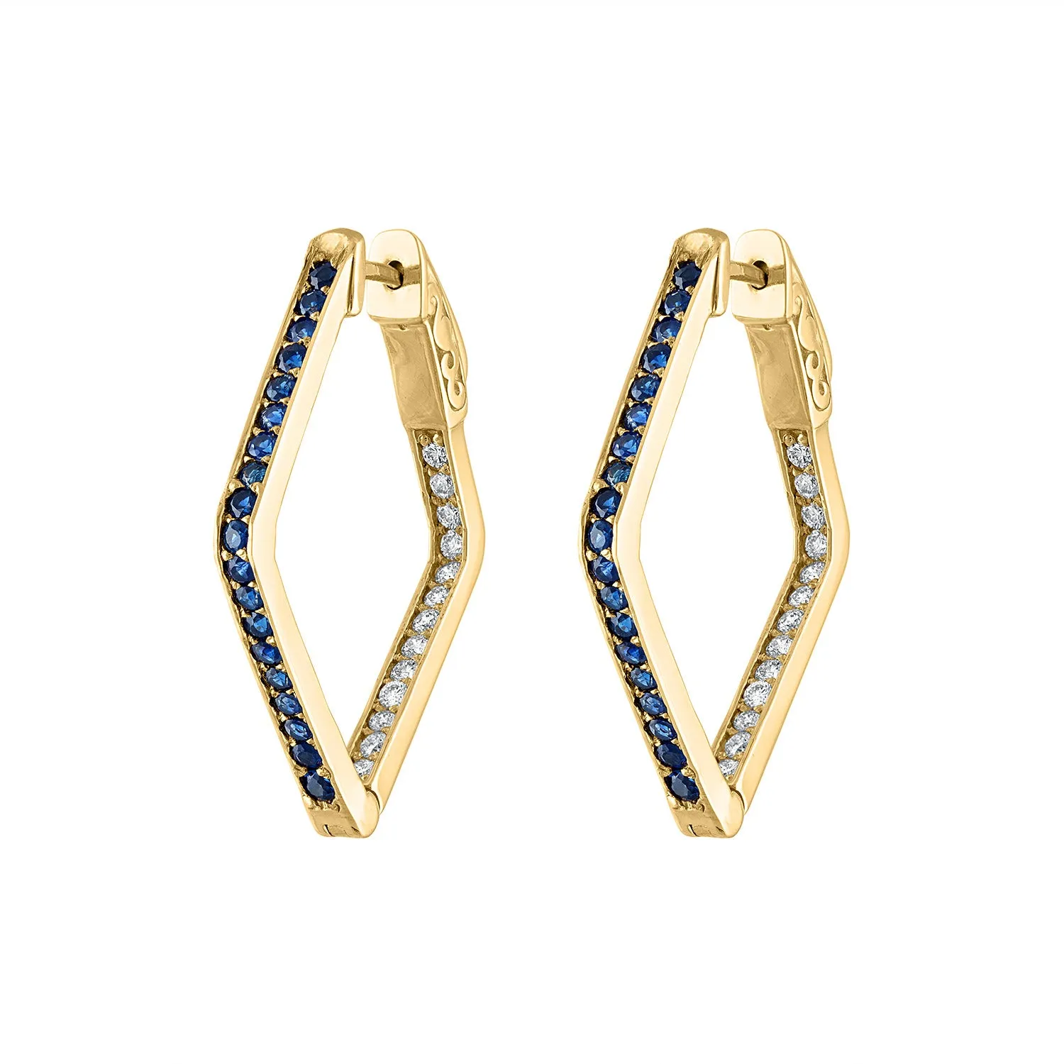 Diamond Shaped inside out hoops
