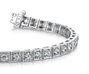Diamond Square Link Diamond Bracelet with 2.93 ct.(finished) 2.7mm