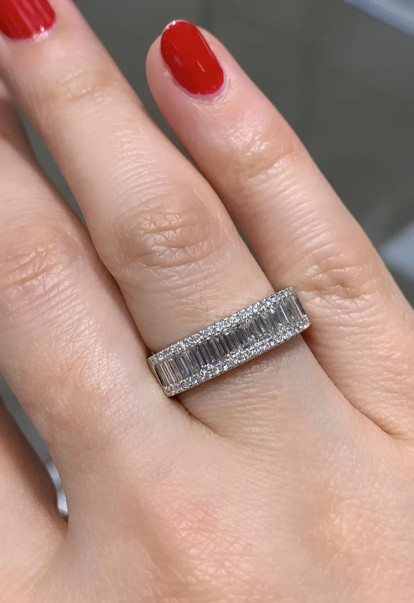 Diamond Three Row Anniversary, Eternity Band 0.89ctw