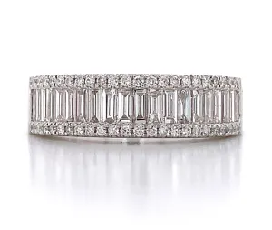 Diamond Three Row Anniversary, Eternity Band 0.89ctw