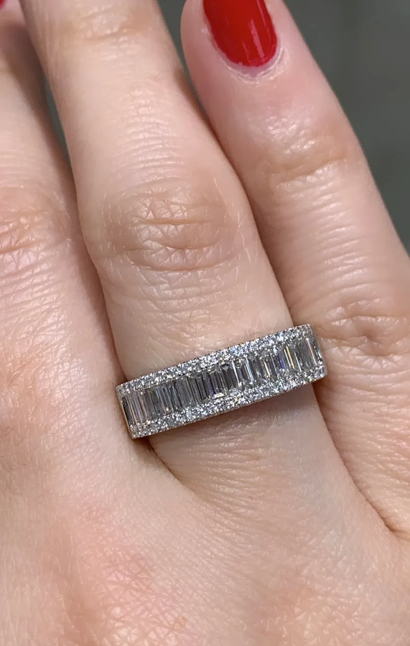 Diamond Three Row Anniversary, Eternity Band 0.89ctw