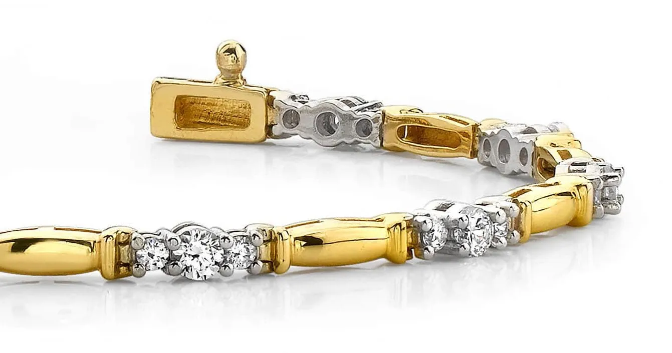 Diamond Triplet Diamond Bracelet with 1.50 ct.(finished) 1.9mm, 2.9mm