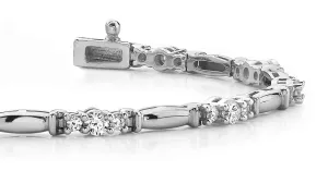 Diamond Triplet Diamond Bracelet with 1.50 ct.(finished) 1.9mm, 2.9mm