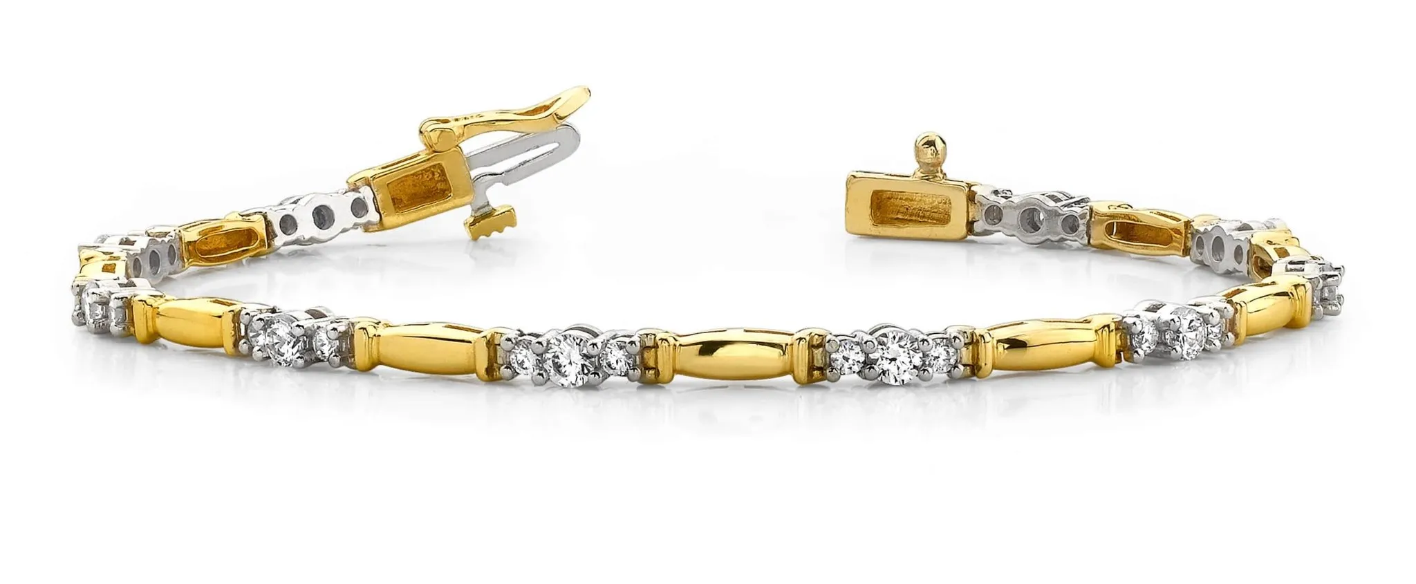 Diamond Triplet Diamond Bracelet with 1.50 ct.(finished) 1.9mm, 2.9mm