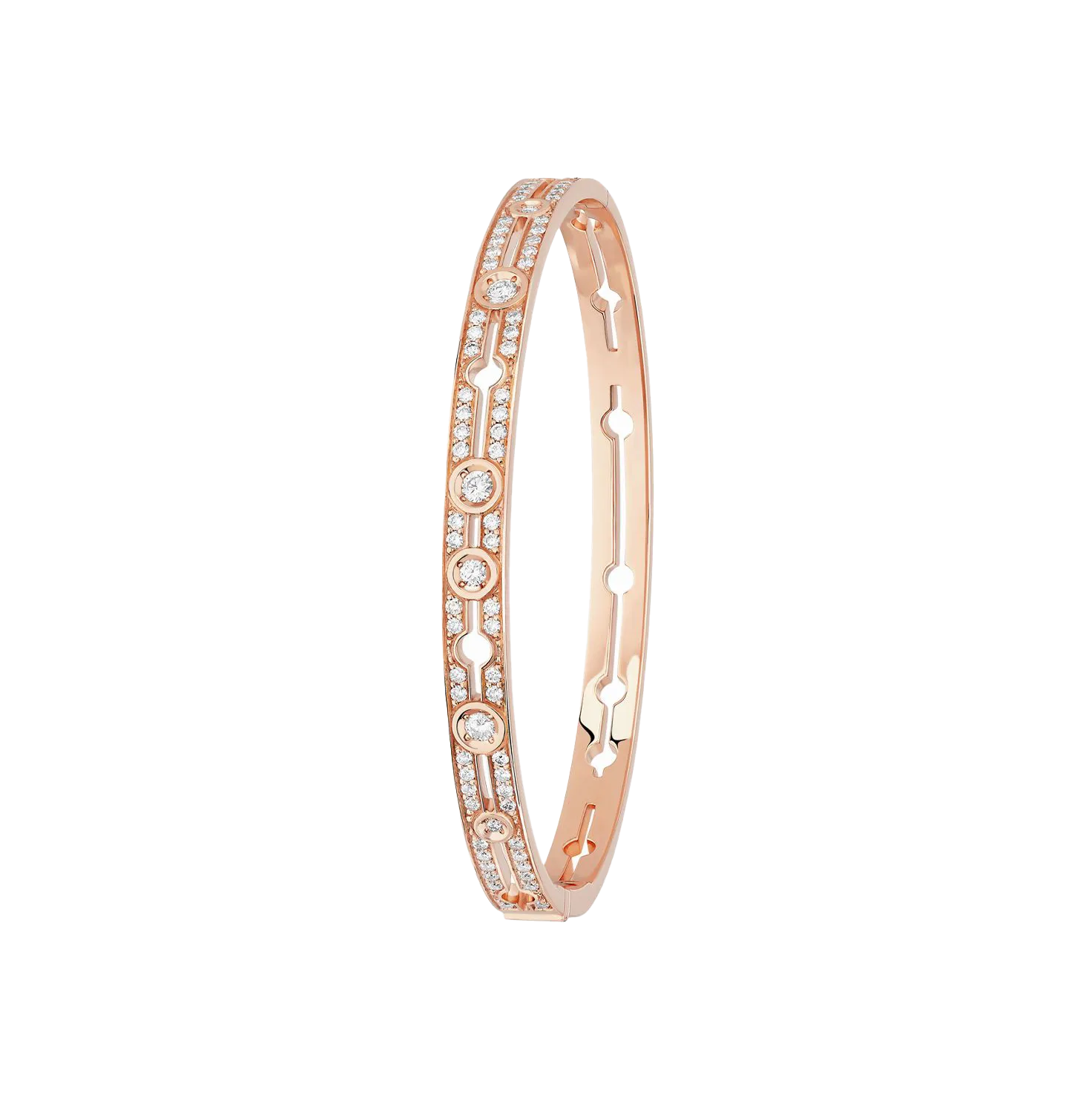 Dinh Van Pulse Rose Gold and Diamond Bangle