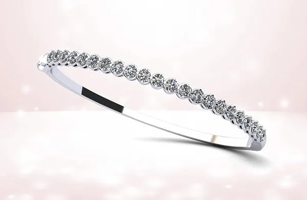 Divinely Dazzling Bangle Diamond Bracelet with 1.56 ct.(finished) 2.5mm