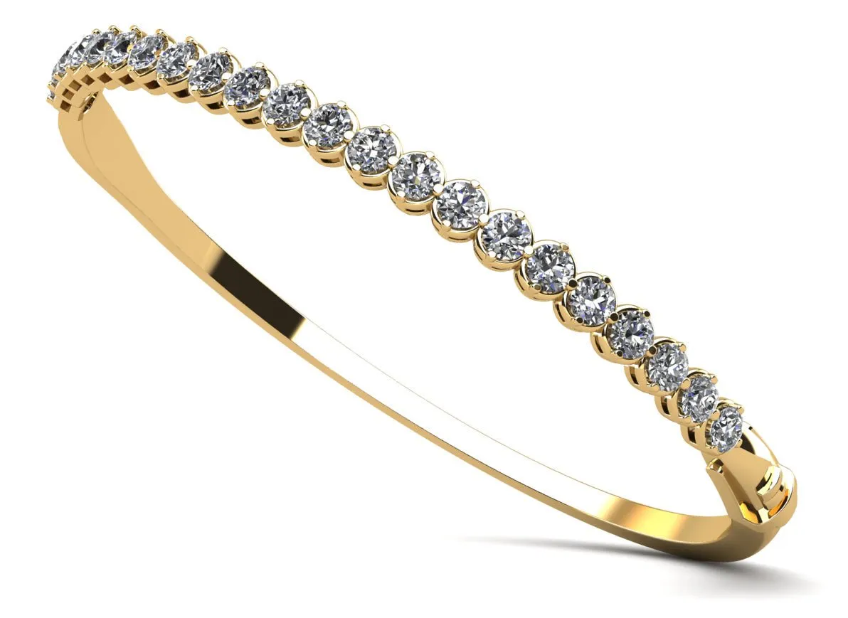 Divinely Dazzling Bangle Diamond Bracelet with 1.56 ct.(finished) 2.5mm