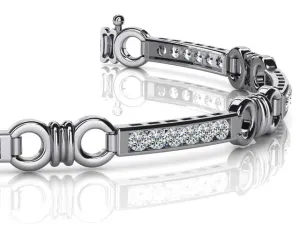 Double Circle Channel Diamond Bracelet with 1.08 ct.(finished) 2.0mm