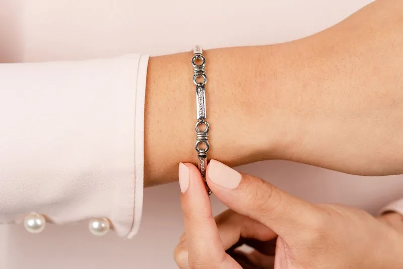 Double Circle Channel Diamond Bracelet with 1.08 ct.(finished) 2.0mm