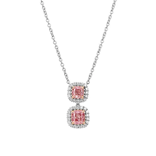 Double Pink Diamonds Pendant