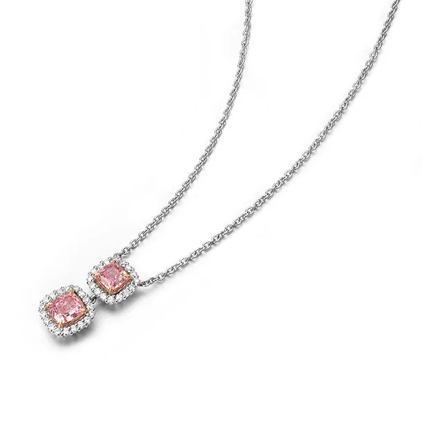 Double Pink Diamonds Pendant