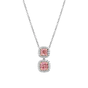 Double Pink Diamonds Pendant