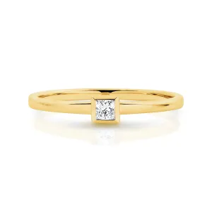 Duffs Princess Cut Lab Grown Diamond Stackable Ring 0.08ct