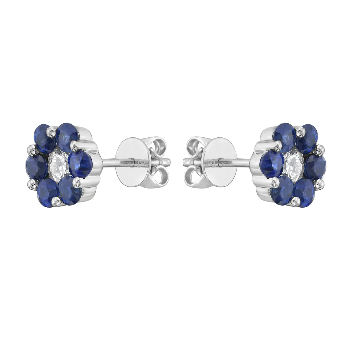 Earrings 14KW/1.7G 12SAPP-0.96CT 2RD-0.26CT