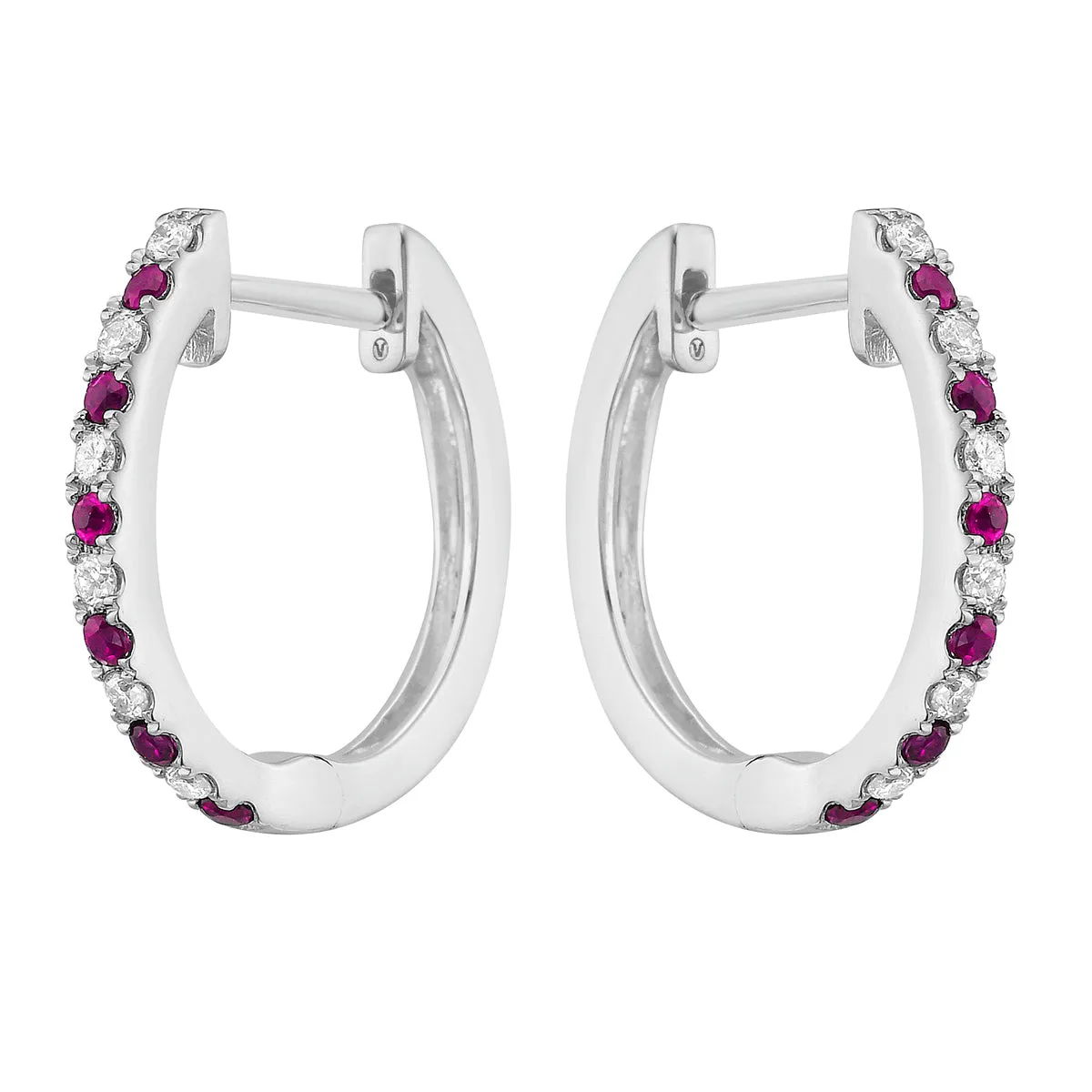 Earrings 14KW/2.4G 12P.SAPP-0.21CT 12RD-0.12CT