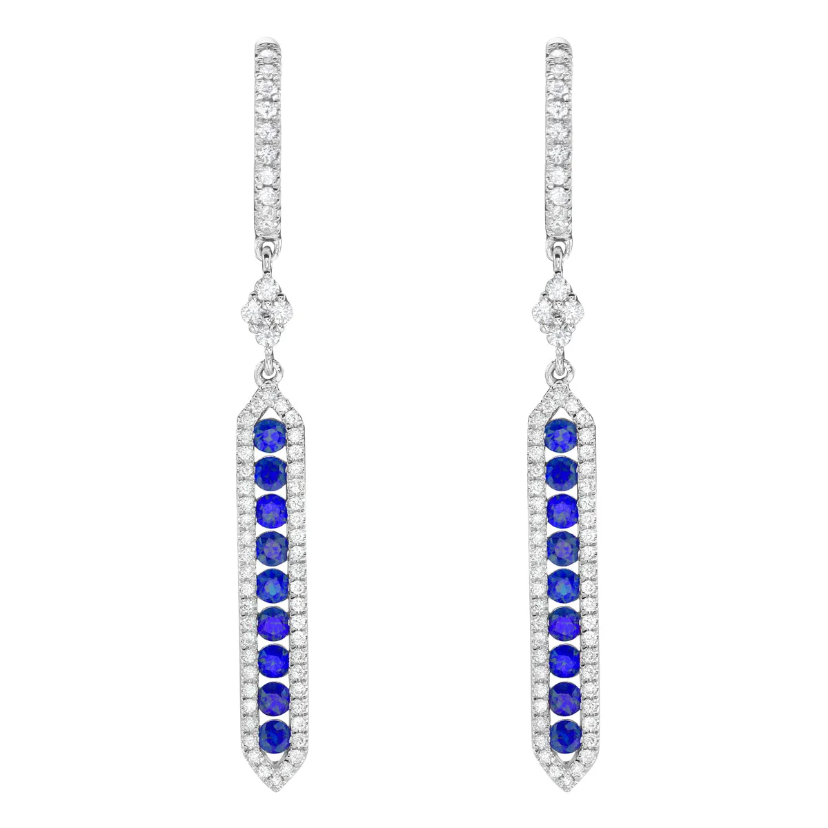 Earrings 14KW/3.4G 18SAPP-1.15CT 124RD-0.51CT