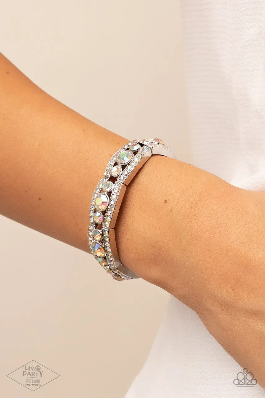Easy on the ICE - Multi - Iridescent Rhinestone Paparazzi Stretchy Bracelet - Pink Diamond Exclusive