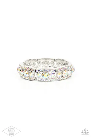 Easy on the ICE - Multi - Iridescent Rhinestone Paparazzi Stretchy Bracelet - Pink Diamond Exclusive