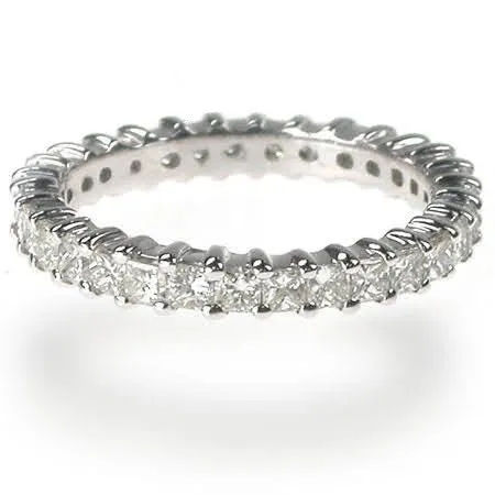 Ecstatic 1.90 CT Princess Cut Diamond Eternity Rings in Platinum