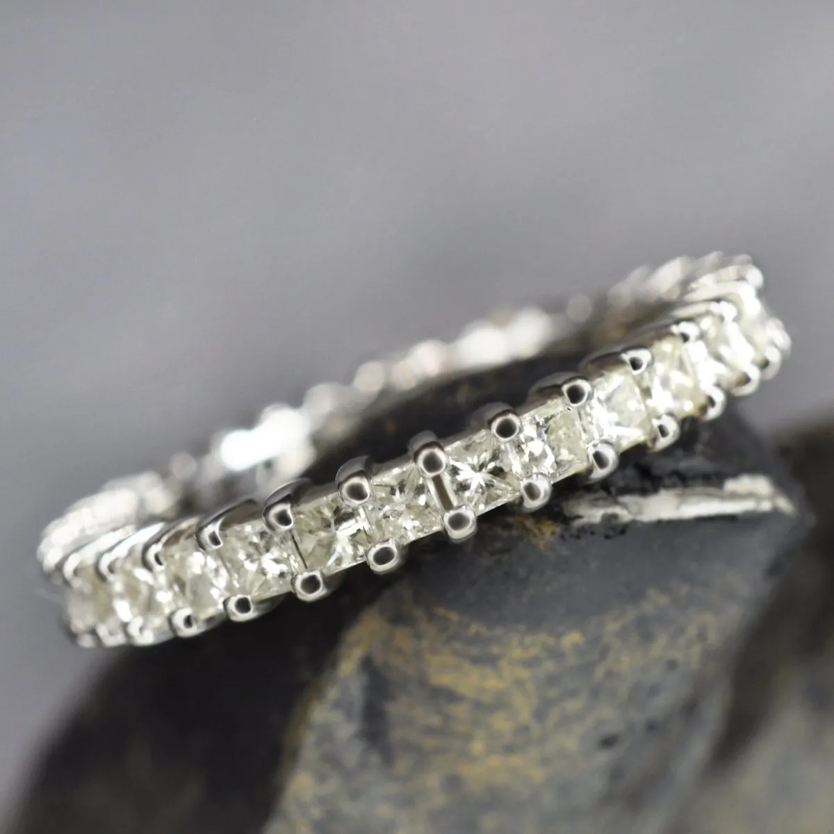 Ecstatic 1.90 CT Princess Cut Diamond Eternity Rings in Platinum
