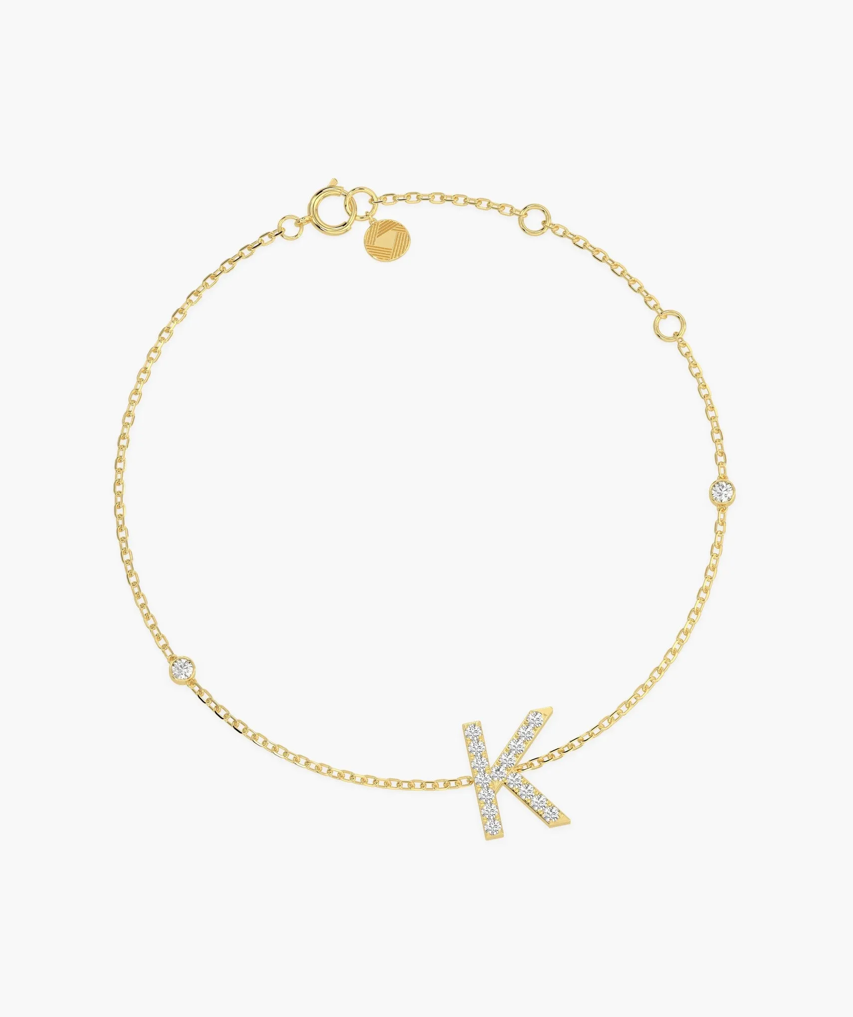 Elegant K Initial Sparkle Bracelet