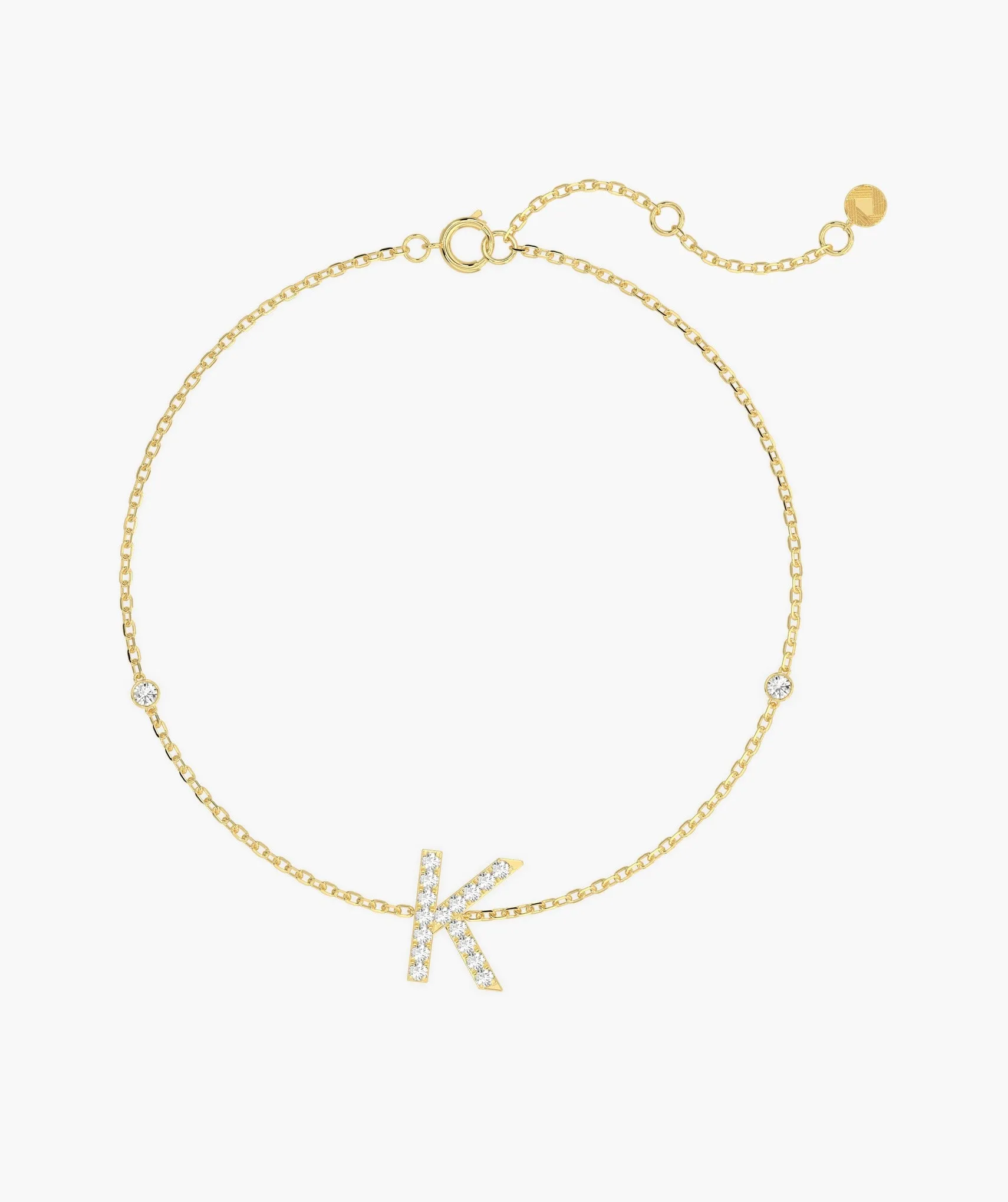 Elegant K Initial Sparkle Bracelet