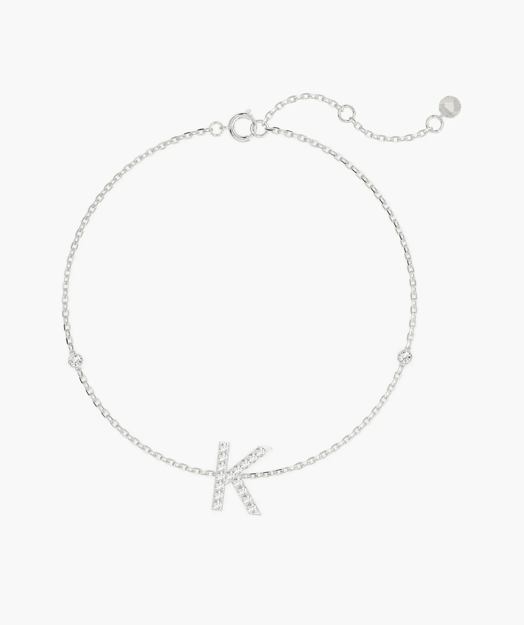 Elegant K Initial Sparkle Bracelet