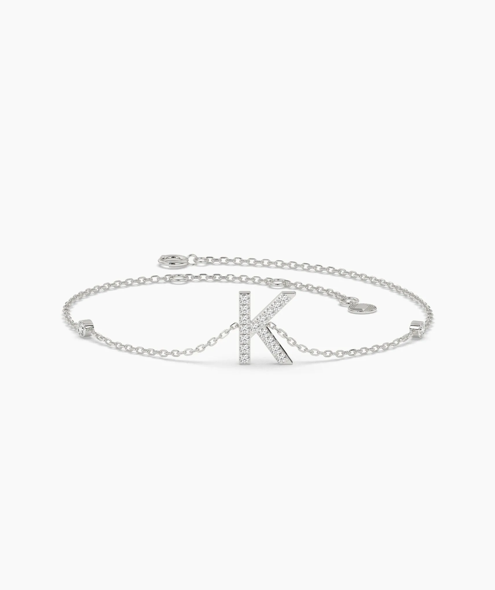 Elegant K Initial Sparkle Bracelet