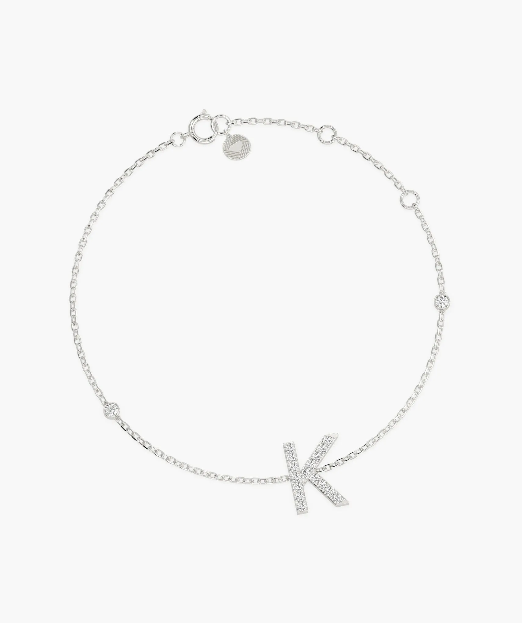Elegant K Initial Sparkle Bracelet