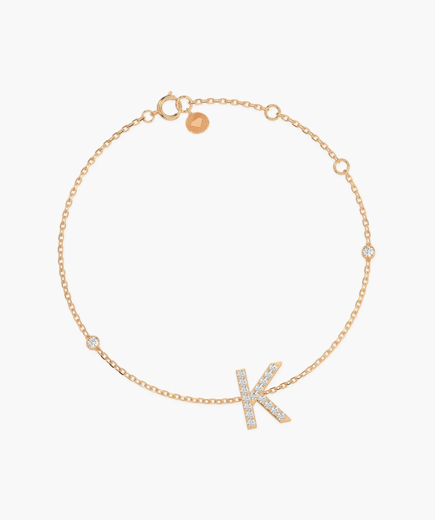 Elegant K Initial Sparkle Bracelet