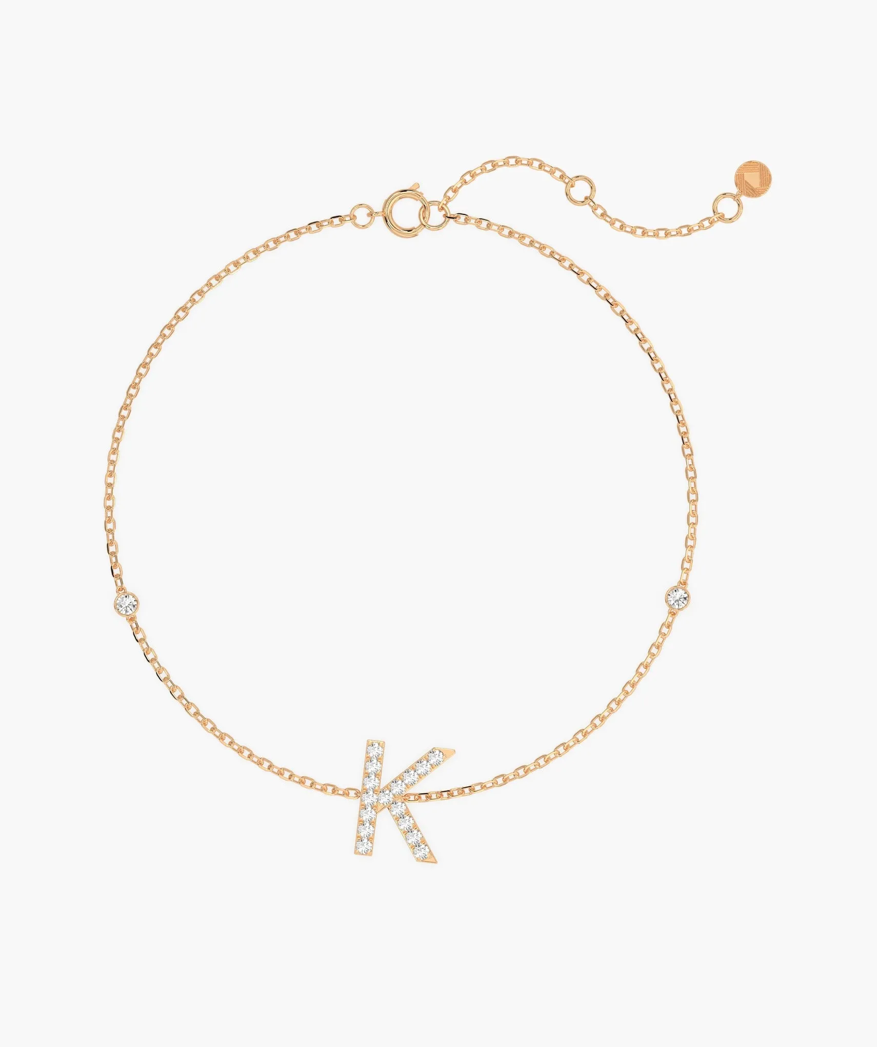 Elegant K Initial Sparkle Bracelet