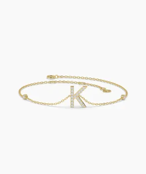 Elegant K Initial Sparkle Bracelet