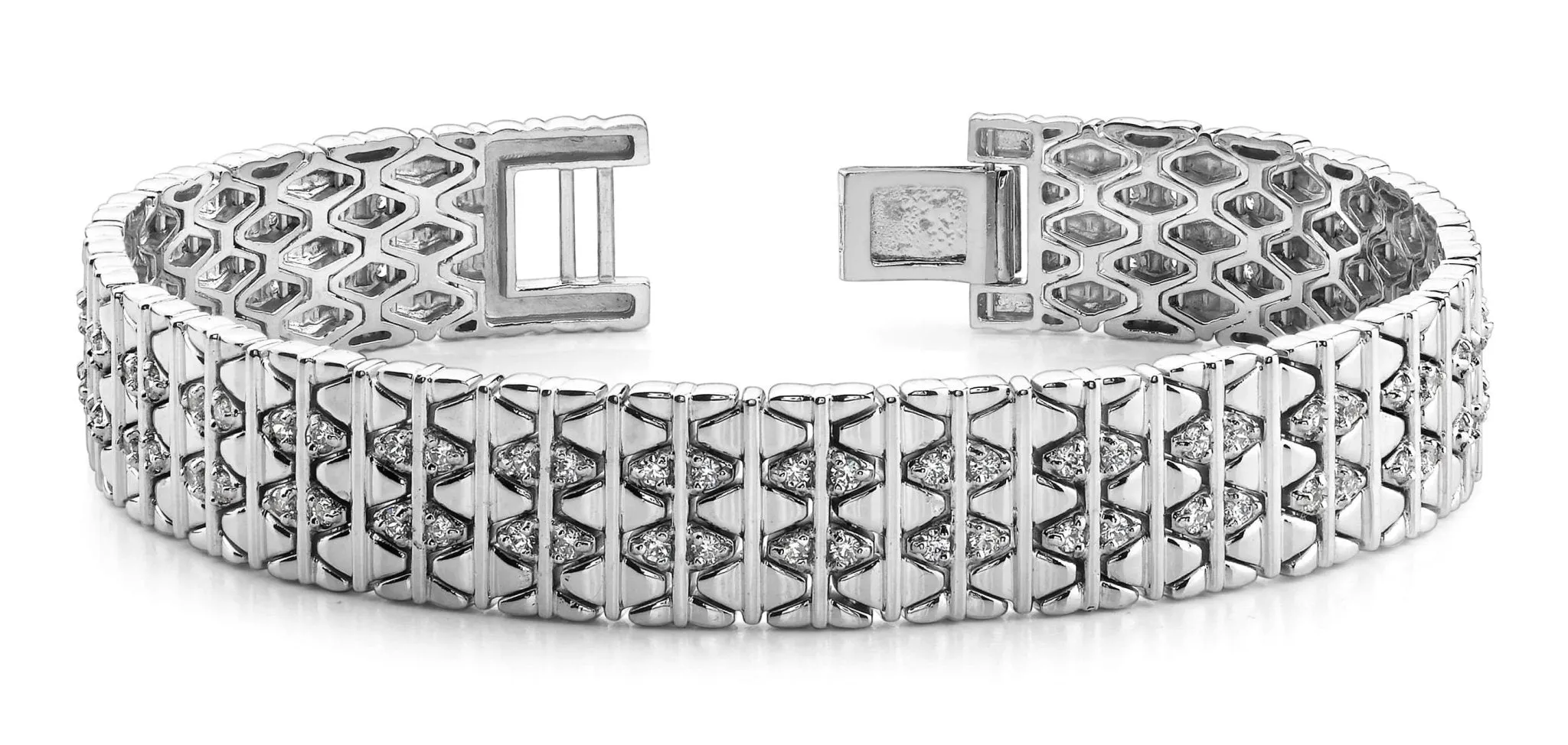 Elliptical Mens Diamond Bracelet with 2.70 ct.(finished) 1.75mm