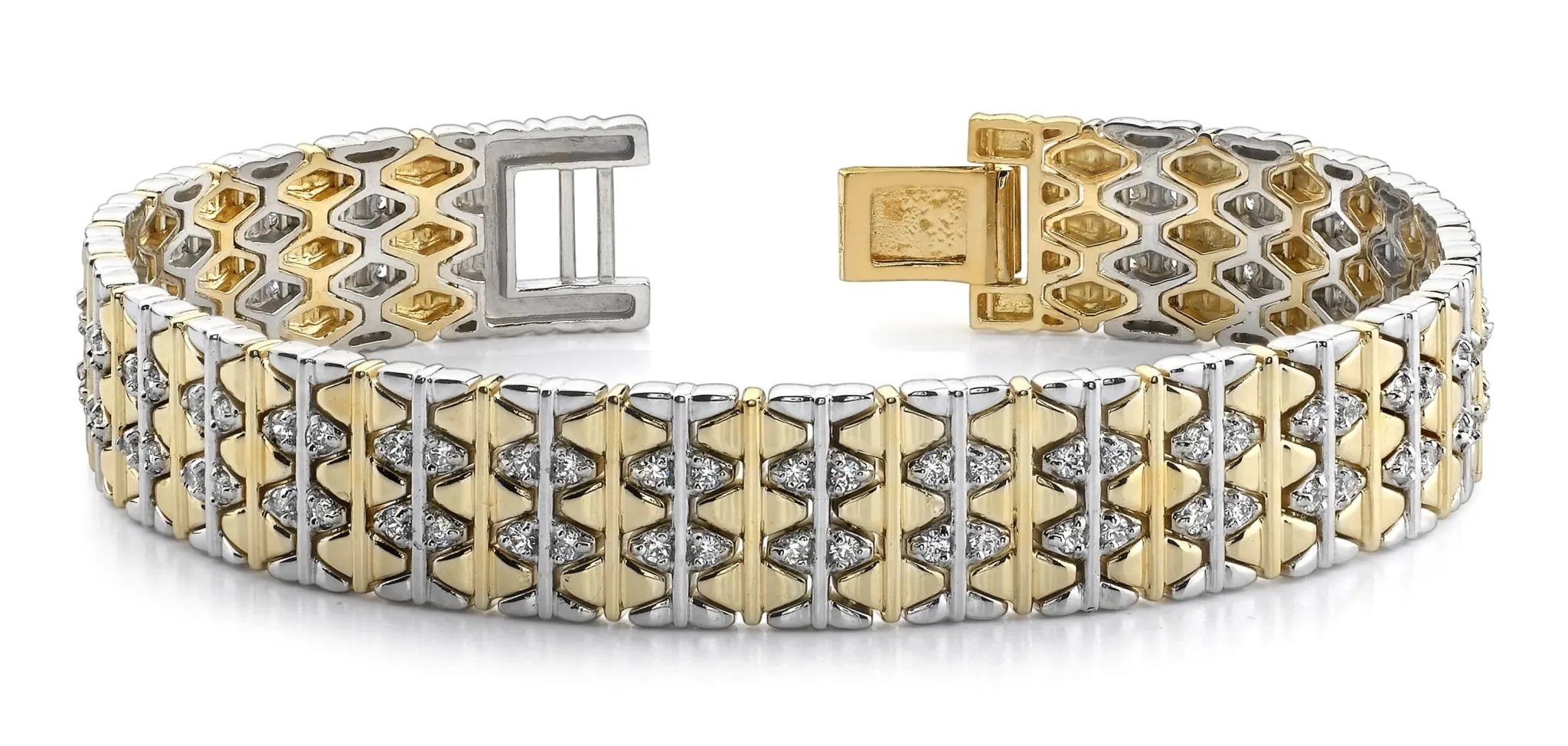 Elliptical Mens Diamond Bracelet with 2.70 ct.(finished) 1.75mm