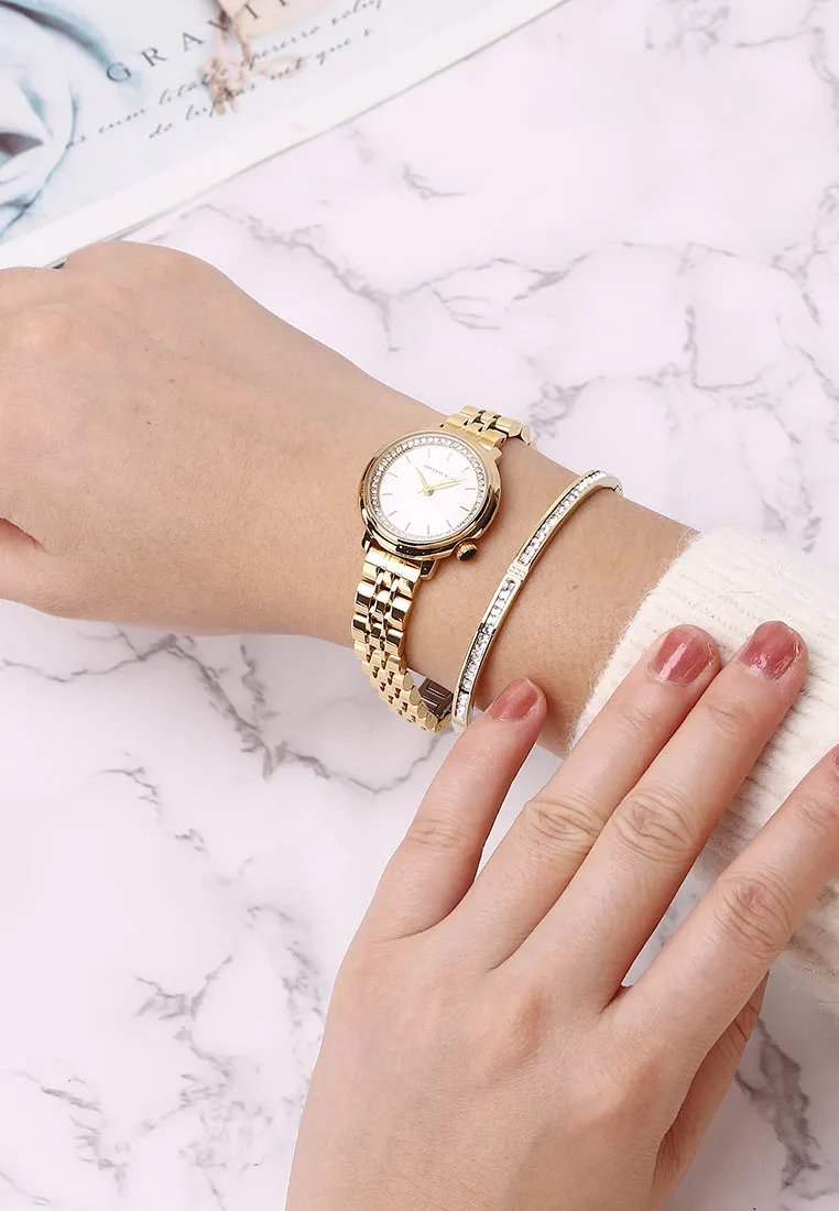 Ellysa Gold Metal Watch Gift Set (Gold)